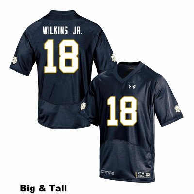 Notre Dame Fighting Irish Men's Joe Wilkins Jr. #18 Navy Under Armour Authentic Stitched Big & Tall College NCAA Football Jersey TNJ4799OZ